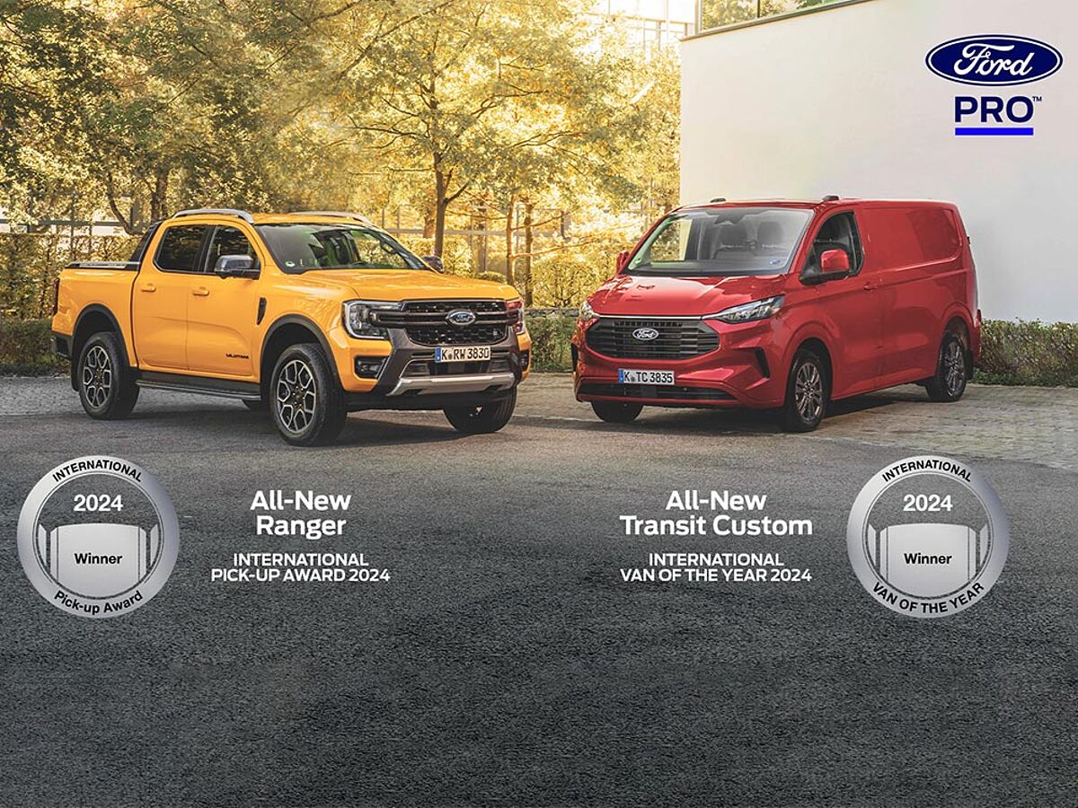 Doppelsieg für Ford Pro: Neuer Ford Transit Custom zum Transporter des Jahres gewählt, neuer Ford Ranger gewinnt Internationalen Pick-Up-Award error_file_does_not_exist